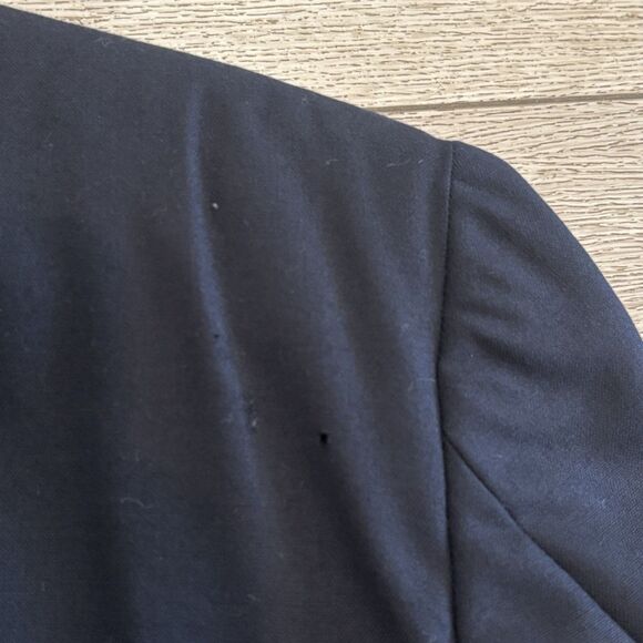 Oscar de la Renta 43L Blazer Wool Dark Navy Blue Gold Button Vintage Sport Coat - Picture 13 of 13